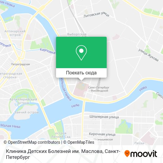 Карта Клиника Детских Болезней им. Маслова