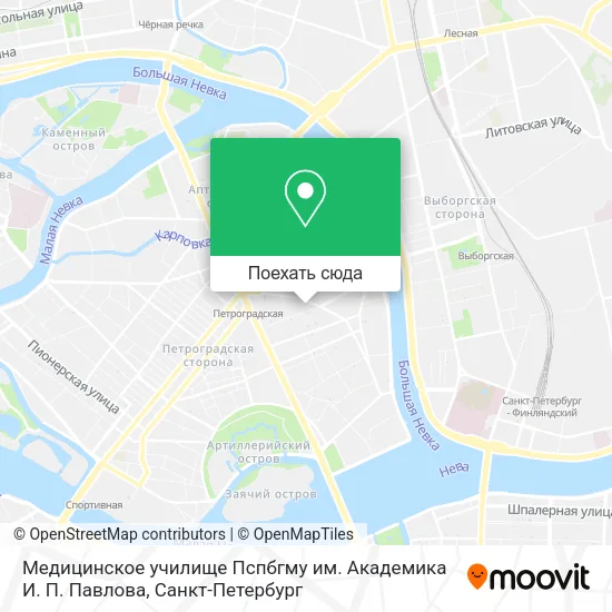 Карта Медицинское училище Пспбгму им. Академика И. П. Павлова