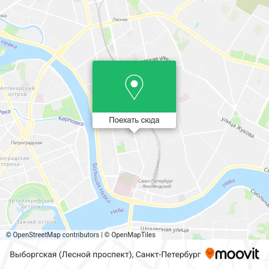 Карта Выборгская (Лесной проспект)