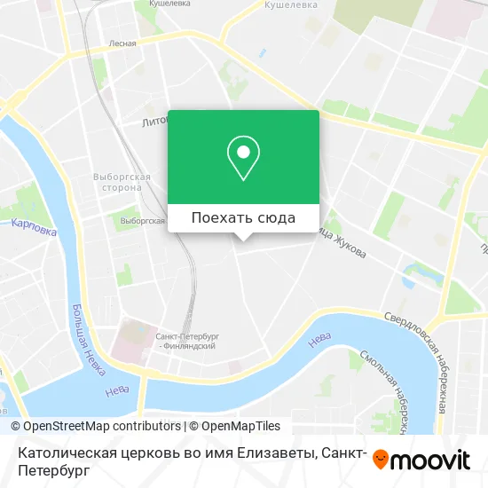 Карта Католическая церковь во имя Елизаветы