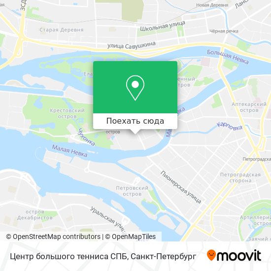 Карта Центр большого тенниса СПБ