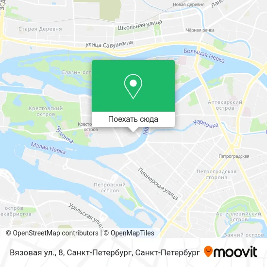Карта Вязовая ул., 8, Санкт-Петербург