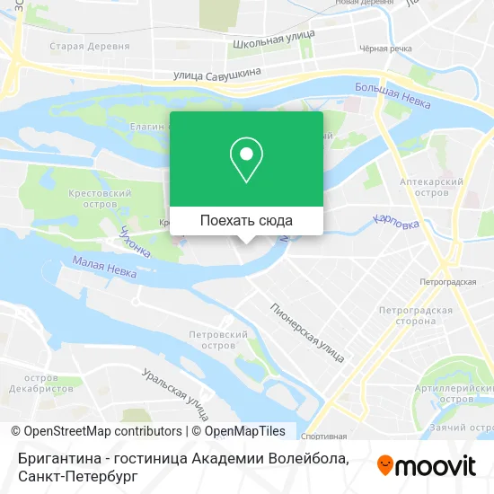 Карта Бригантина - гостиница Академии Волейбола