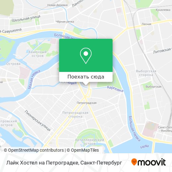 Карта Лайк Хостел на Петроградке