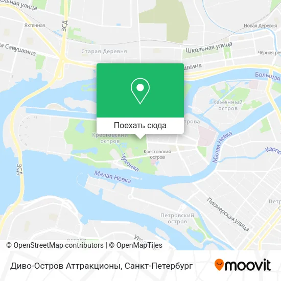 Карта Диво-Остров Аттракционы