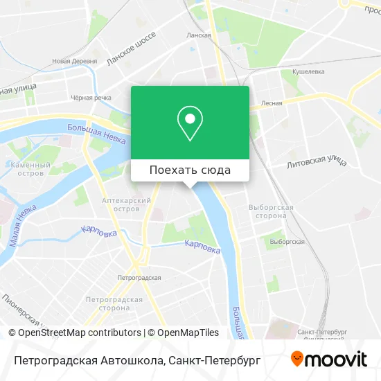 Карта Петроградская Автошкола