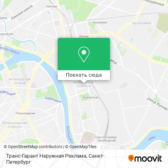 Карта Транс-Гарант Наружная Реклама