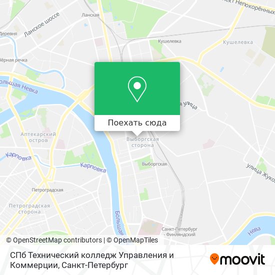 Карта СПб Технический колледж Управления и Коммерции