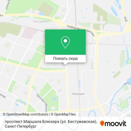Карта проспект Маршала Блюхера (ул. Бестужевская)