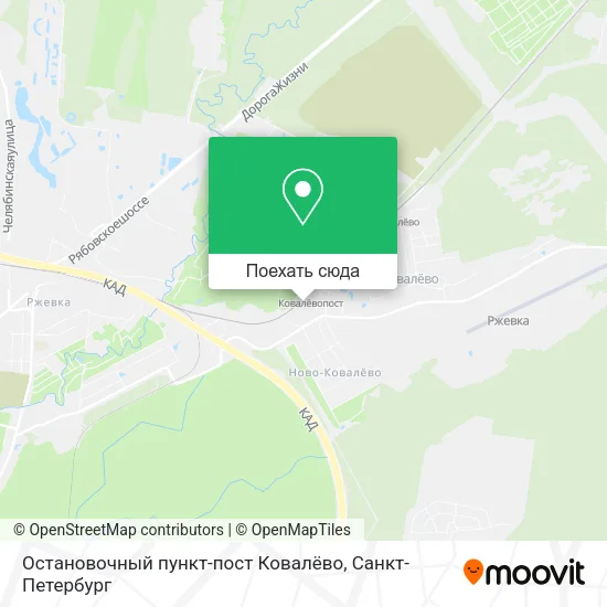 Карта Остановочный пункт-пост Ковалёво