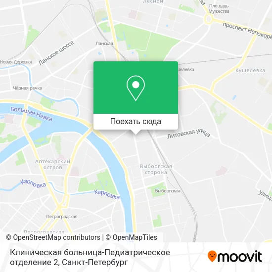 Карта Клиническая больница-Педиатрическое отделение 2
