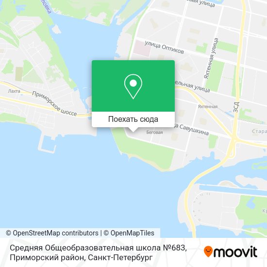 Карта Средняя Общеобразовательная школа №683, Приморский район