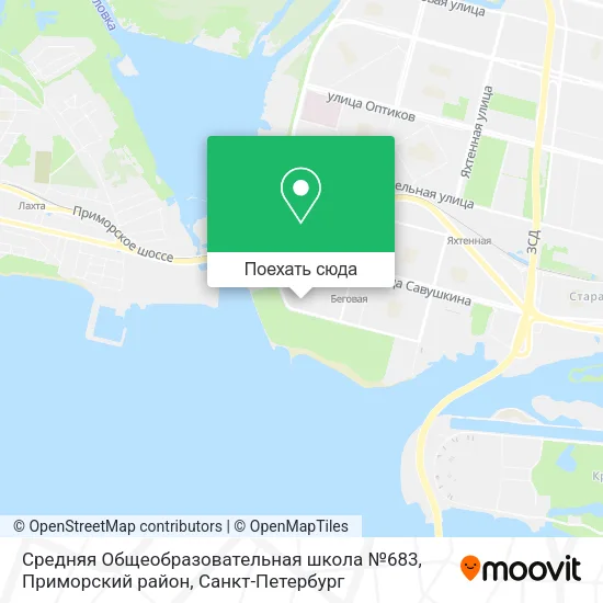 Карта Средняя Общеобразовательная школа №683, Приморский район