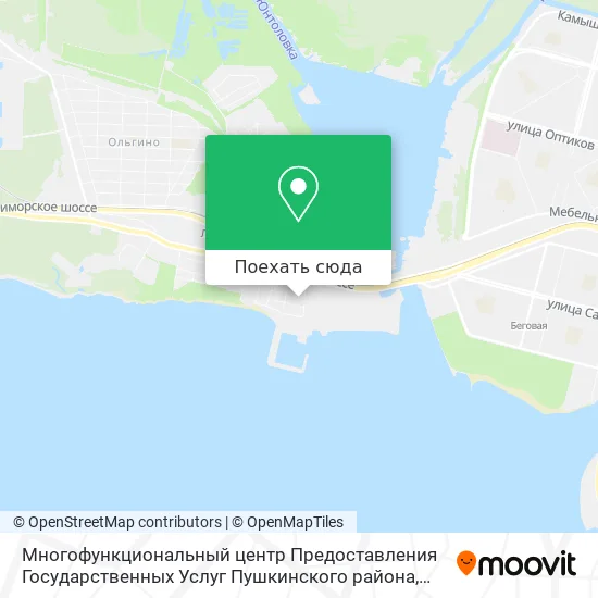 Карта Многофункциональный центр Предоставления Государственных Услуг Пушкинского района