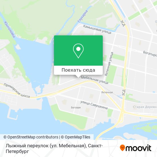 Карта Лыжный переулок (ул. Мебельная)