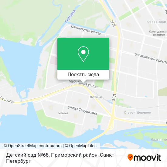 Карта Детский сад №68, Приморский район