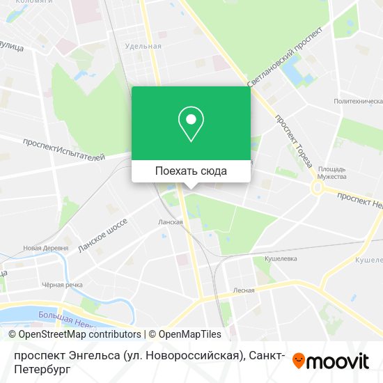 Карта проспект Энгельса (ул. Новороссийская)
