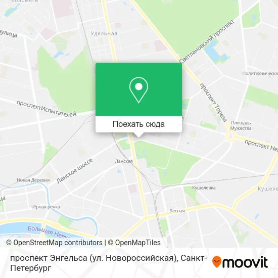 Карта проспект Энгельса (ул. Новороссийская)