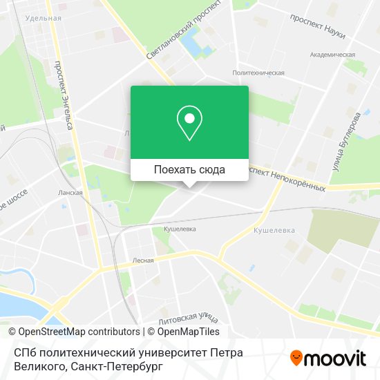 Карта СПб политехнический университет Петра Великого