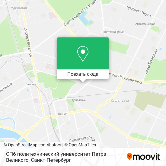 Карта СПб политехнический университет Петра Великого