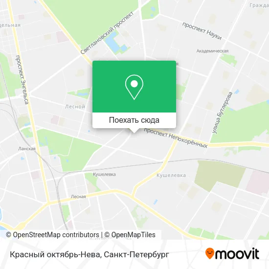 Карта Красный октябрь-Нева
