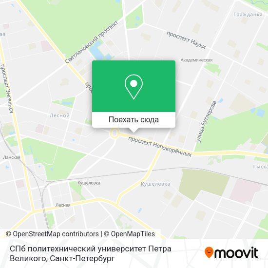 Карта СПб политехнический университет Петра Великого