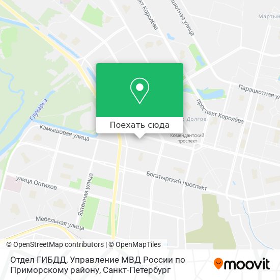 Карта Отдел ГИБДД, Управление МВД России по Приморскому району