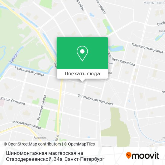 Карта Шиномонтажная мастерская на Стародеревенской, 34а