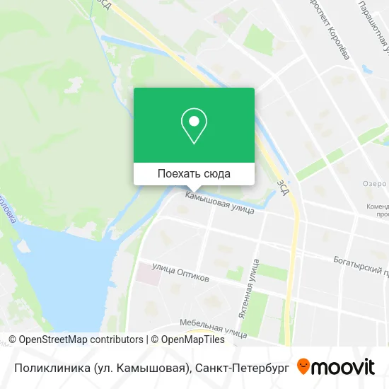 Карта Поликлиника (ул. Камышовая)