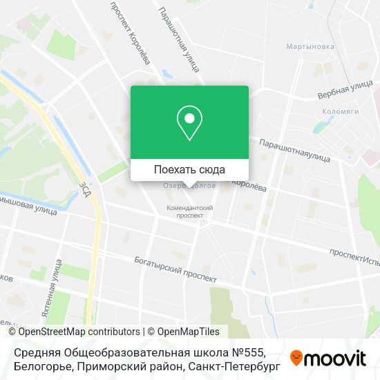 Карта Средняя Общеобразовательная школа №555, Белогорье, Приморский район