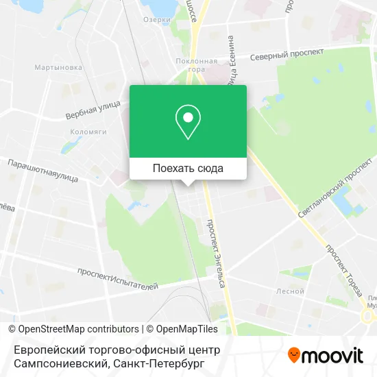 Карта Европейский торгово-офисный центр Сампсониевский