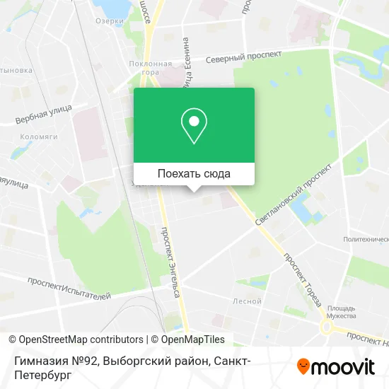 Карта Гимназия №92, Выборгский район