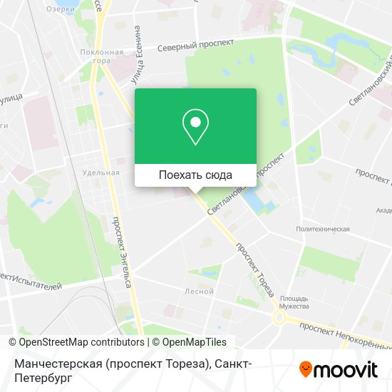 Карта Манчестерская (проспект Тореза)