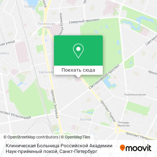 Карта Клиническая Больница Российской Академии Наук-приёмный покой