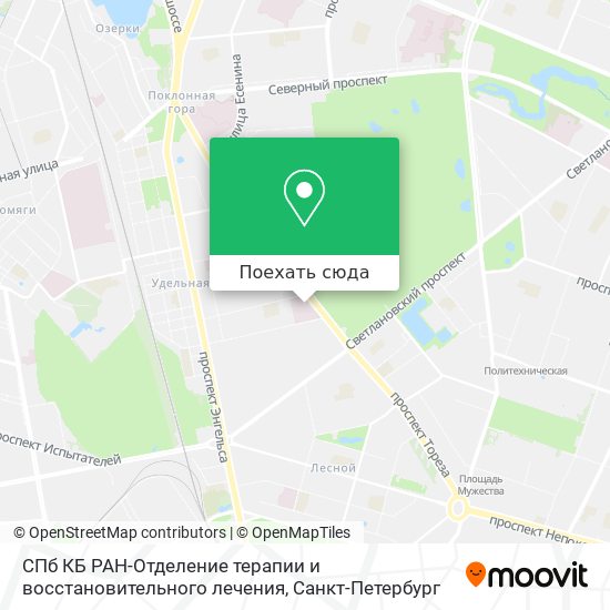 Карта СПб КБ РАН-Отделение терапии и восстановительного лечения