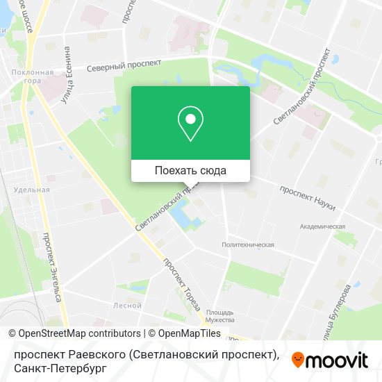 Карта проспект Раевского (Светлановский проспект)