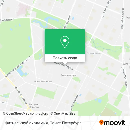 Карта Фитнес клуб академия