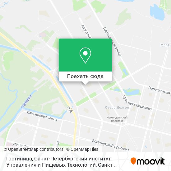 Карта Гостиница, Санкт-Петербургский институт Управления и Пищевых Технологий