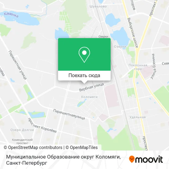 Карта Муниципальное Образование округ Коломяги