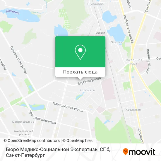 Карта Бюро Медико-Социальной Экспертизы СПб