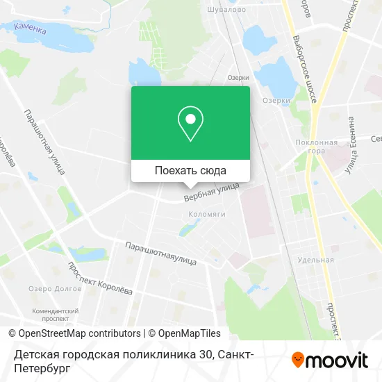 Карта Детская городская поликлиника 30