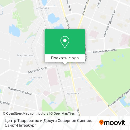 Карта Центр Творчества и Досуга Северное Сияние