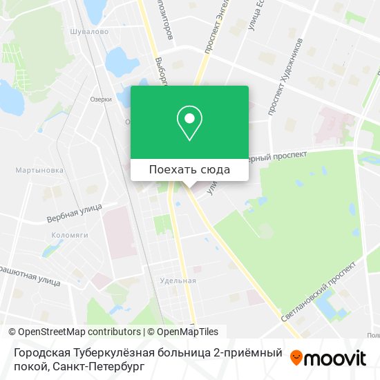 Карта Городская Туберкулёзная больница 2-приёмный покой