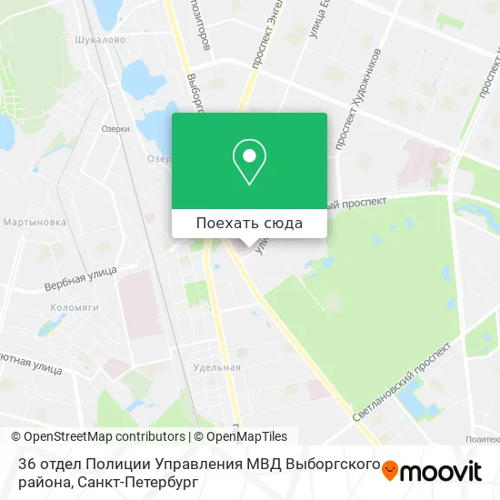 Карта 36 отдел Полиции Управления МВД Выборгского района