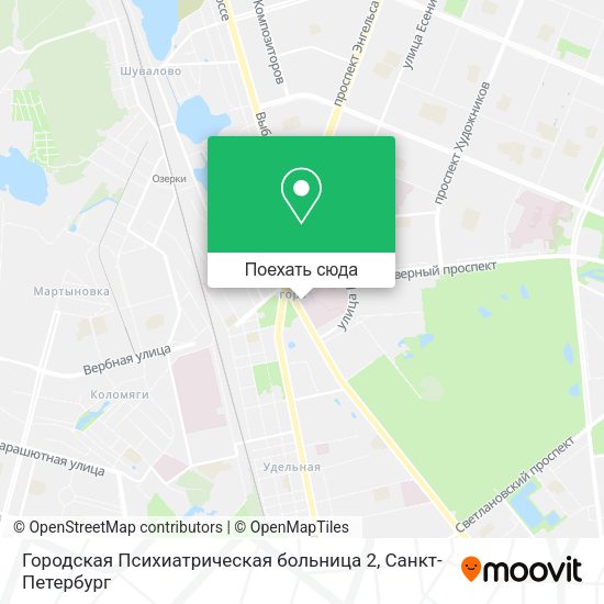 Карта Городская Психиатрическая больница 2