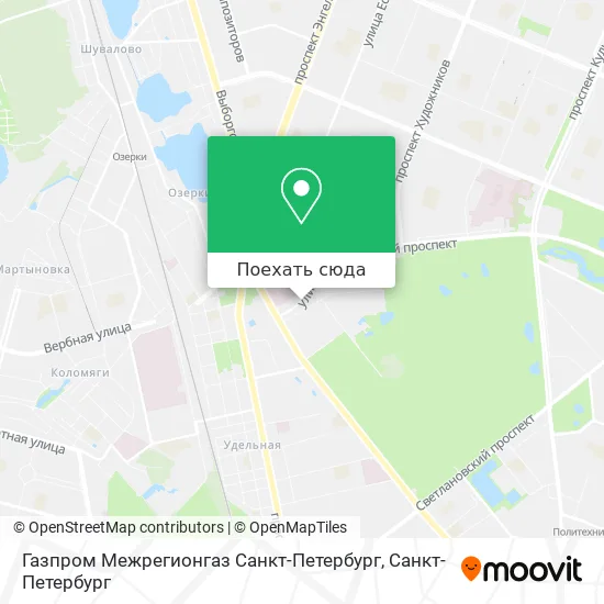 Карта Газпром Межрегионгаз Санкт-Петербург