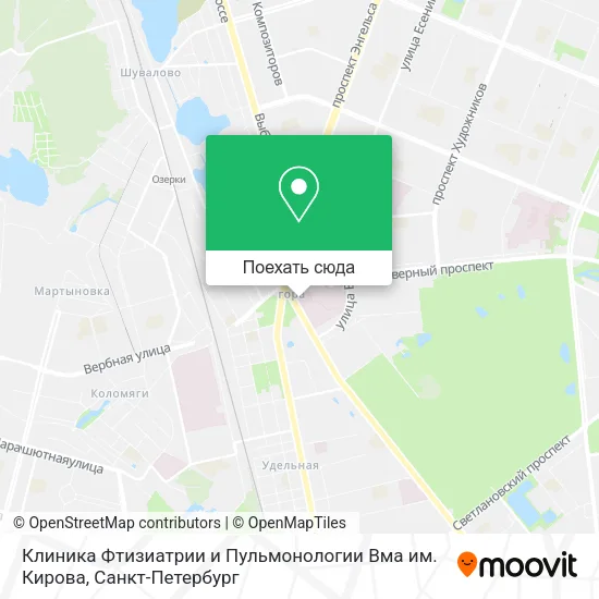 Карта Клиника Фтизиатрии и Пульмонологии Вма им. Кирова