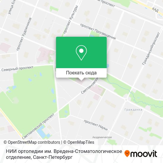 Карта НИИ ортопедии им. Вредена-Стоматологическое отделение