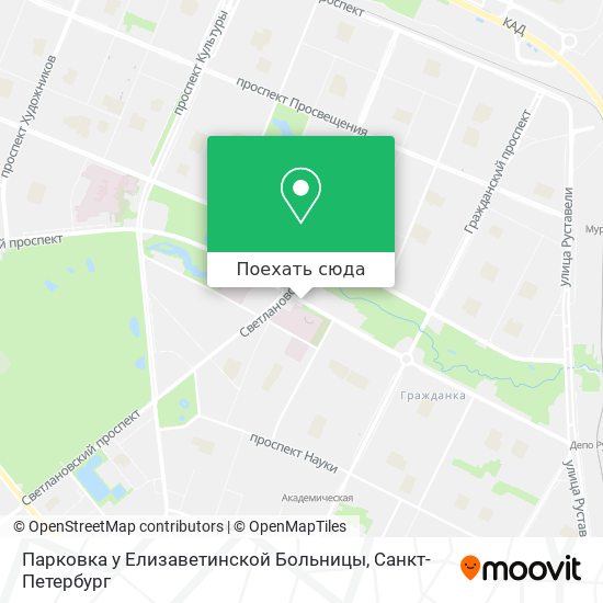 Карта Парковка у Елизаветинской Больницы