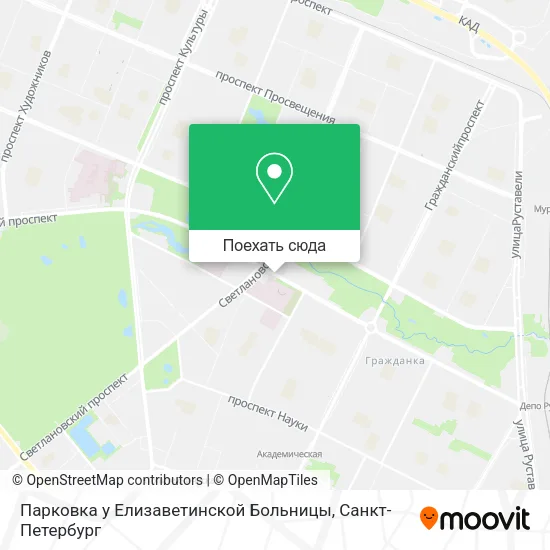 Карта Парковка у Елизаветинской Больницы
